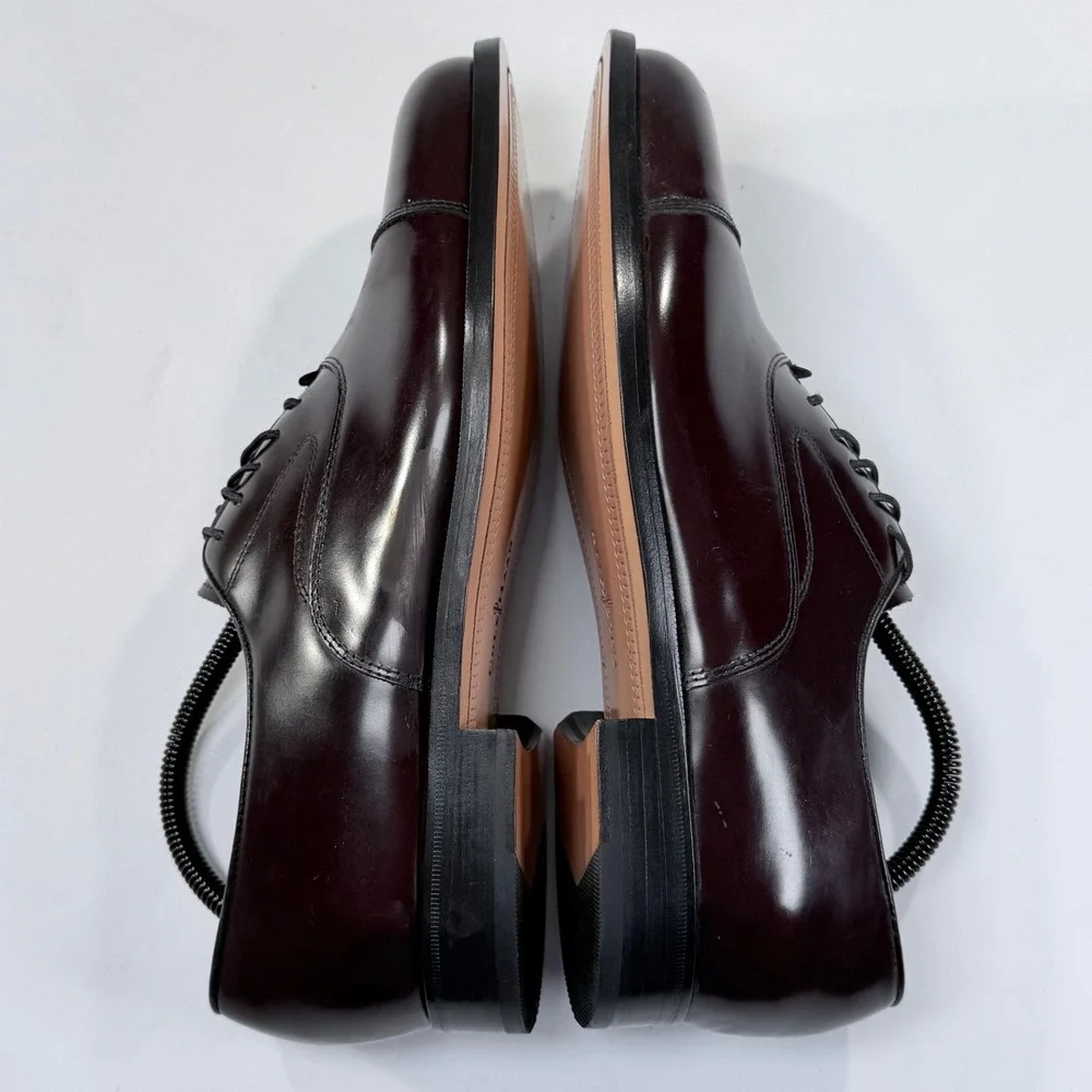 NEW Cole Haan Hawthorne Dress Shoe Mens 10 Burgundy Leather Cap Toe Oxford Derby